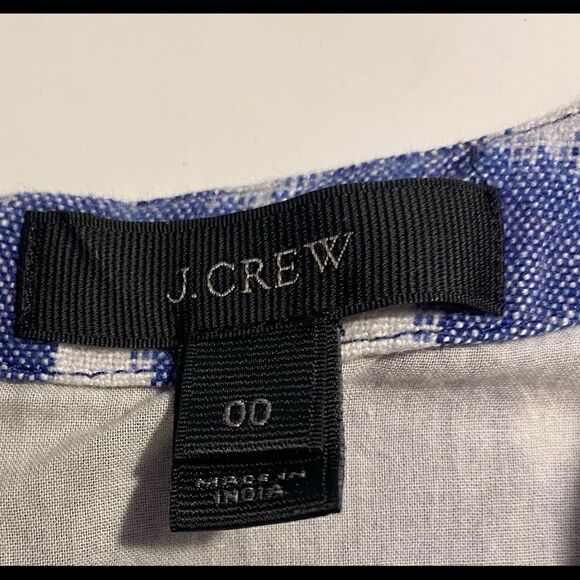 J. Crew Cotton Blue White Tank Top Size 00 - Picture 4 of 11
